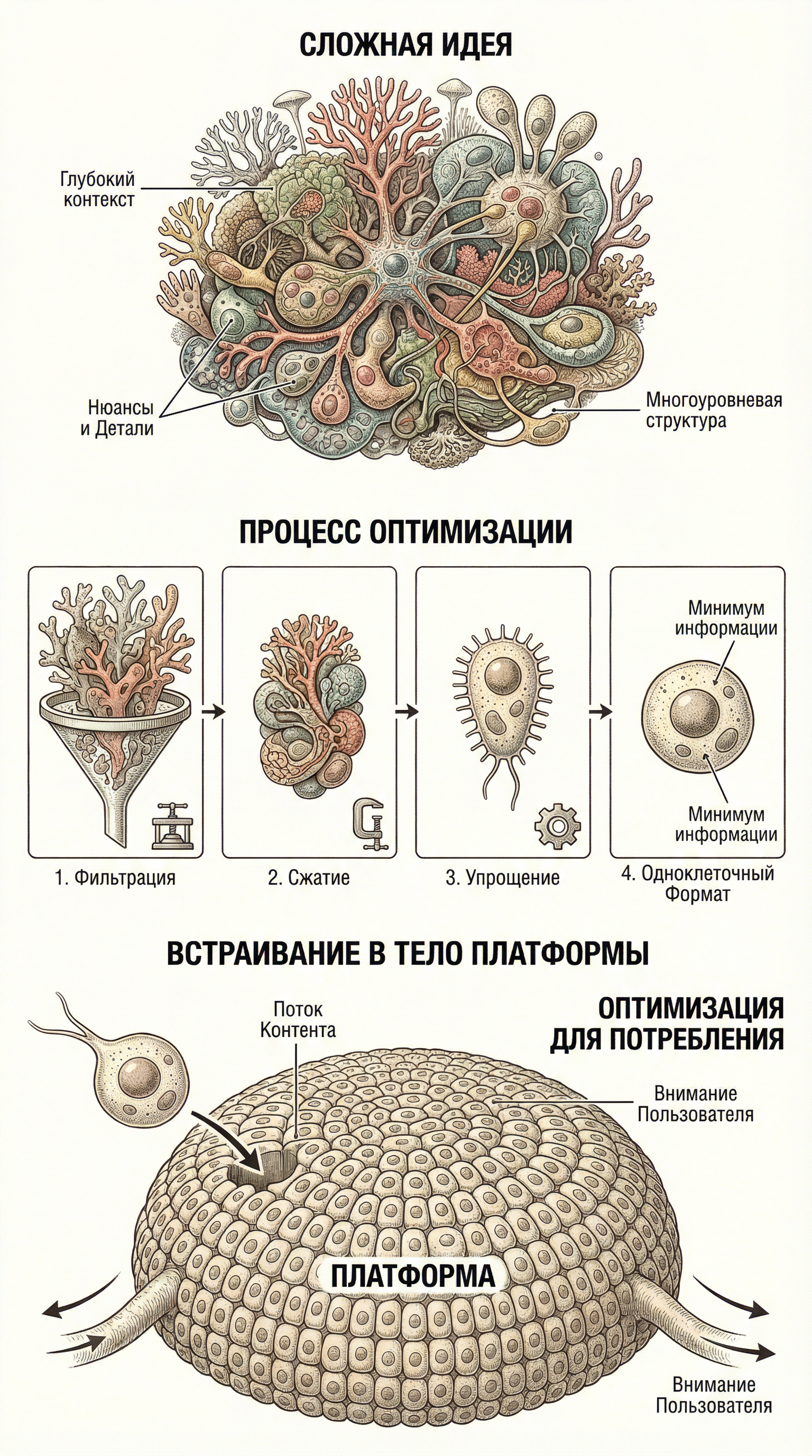 Инфографика оптимизации идеи