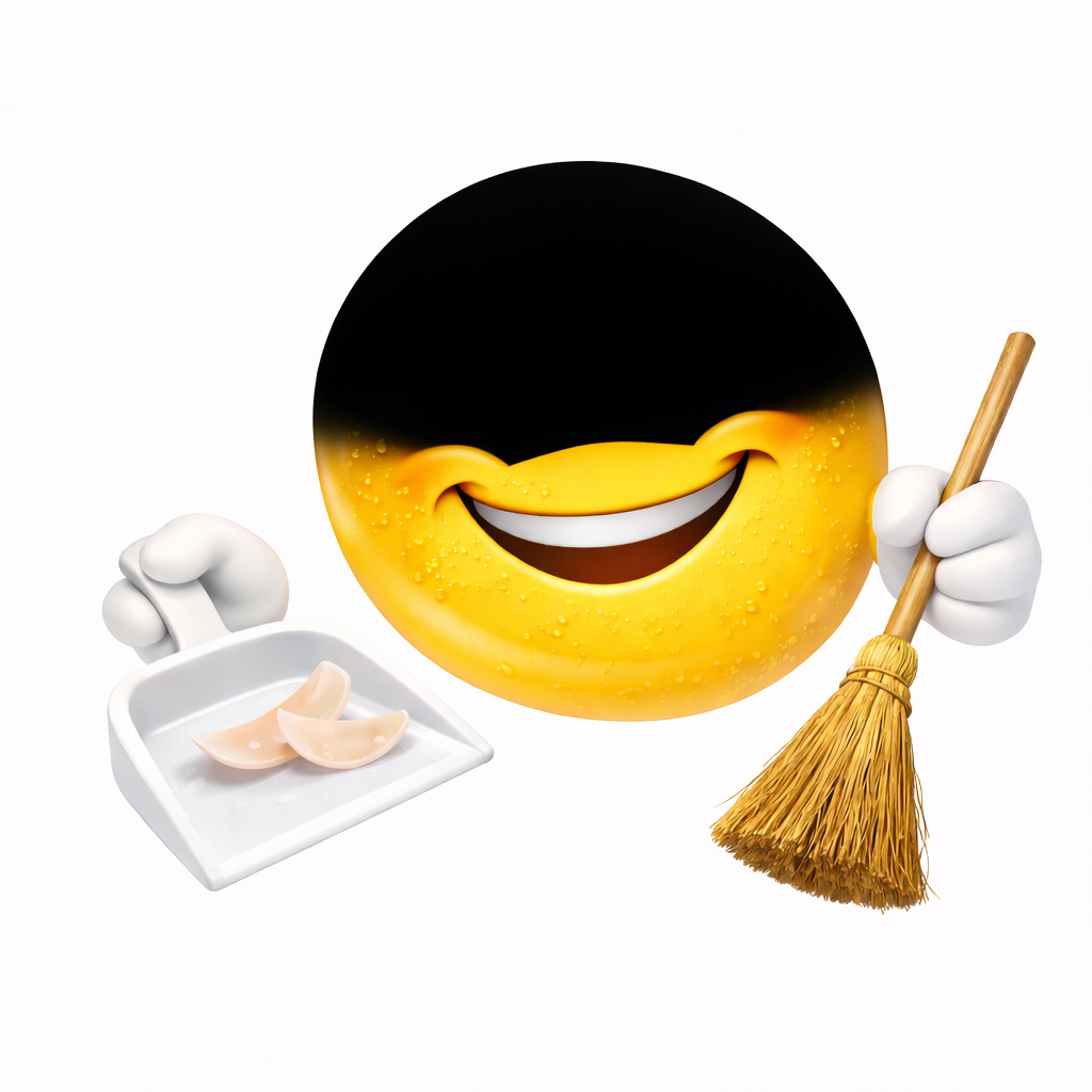 Эмодзи с затемненным верхом и совочком